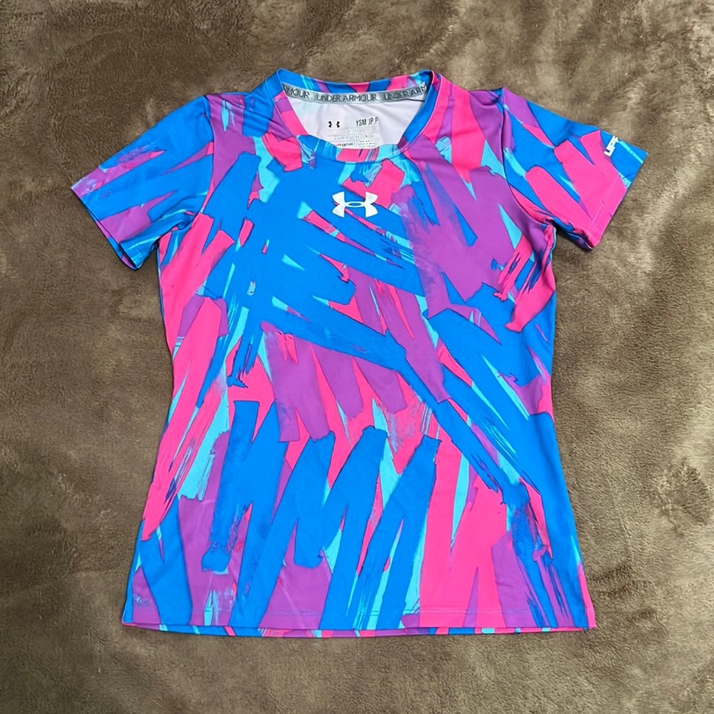 Girls Under Armour Heat Gear Shirt Youth Size Small YSM